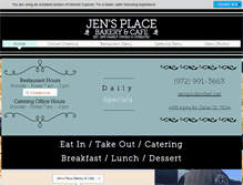 Tablet Screenshot of jensplacebakerycafe.com
